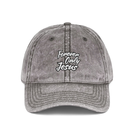 Vintage Embroidered Cap - Forever Only Jesus - Faith-Based Accessories, Christian Fashion, Inspirational Gifts, Religious Headwear, [...]