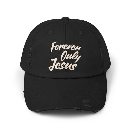 Faith-Inspired Unisex Cap | Forever Only Jesus | Distressed Hat | Casual Wear | Christian Gift | Everyday Cap | Trendy Accessories | [...]