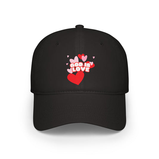 God is Love Heart Design Low Profile Baseball Cap - Perfect for Everyday Wear and Gifting